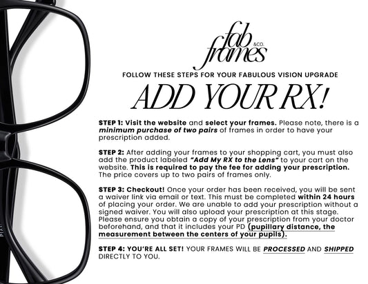 This covers your RX in TWO pair of glasses